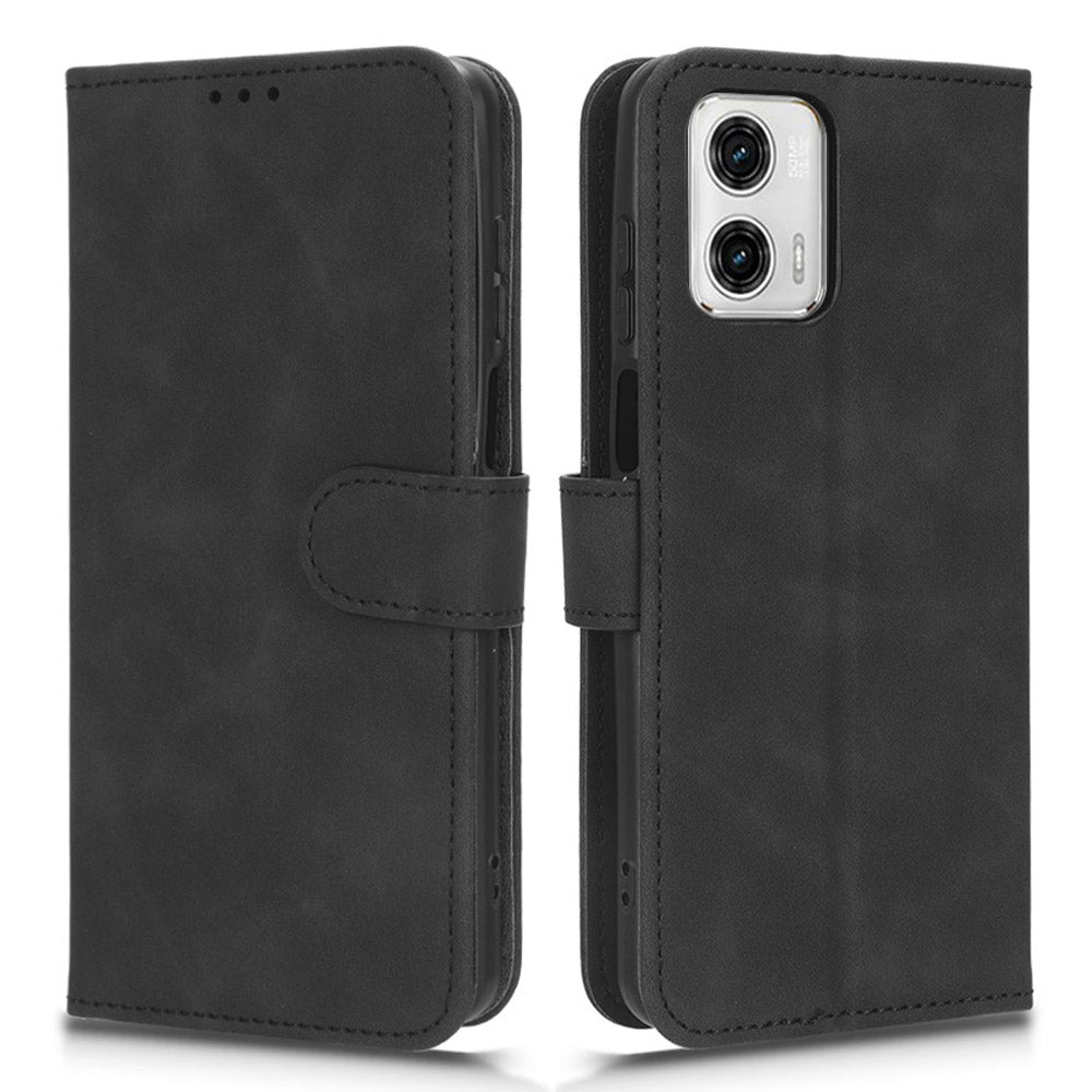 Anti-fall Phone Case For Motorola Moto G73 5G PU Leather Wallet Stand Skin-touch Feeling Phone Cover Anti-fall Phone Case For Motorola Moto G73 5G PU Leather Wallet Stand Skin-touch Feeling Phone Cover